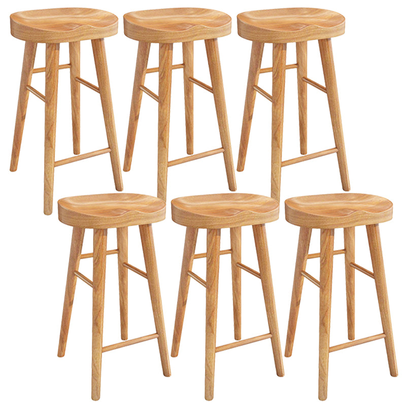 Solid Wood Dining Stool Contemporary Bar Stools with Footrest
