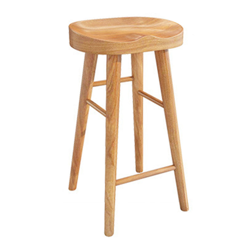 Solid Wood Dining Stool Contemporary Bar Stools with Footrest