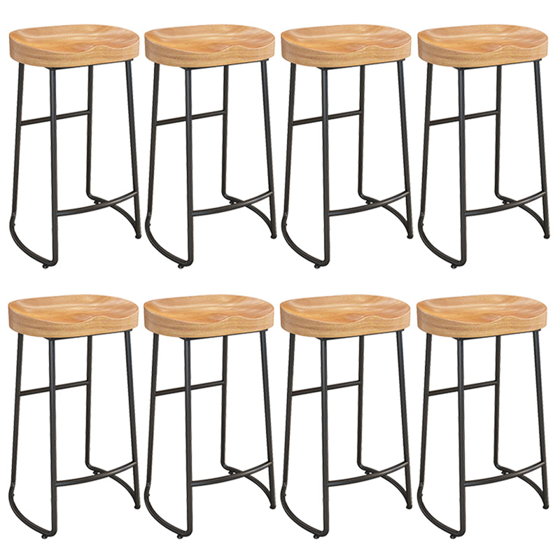 Solid Wood Dining Stool Contemporary Bar Stools with Footrest