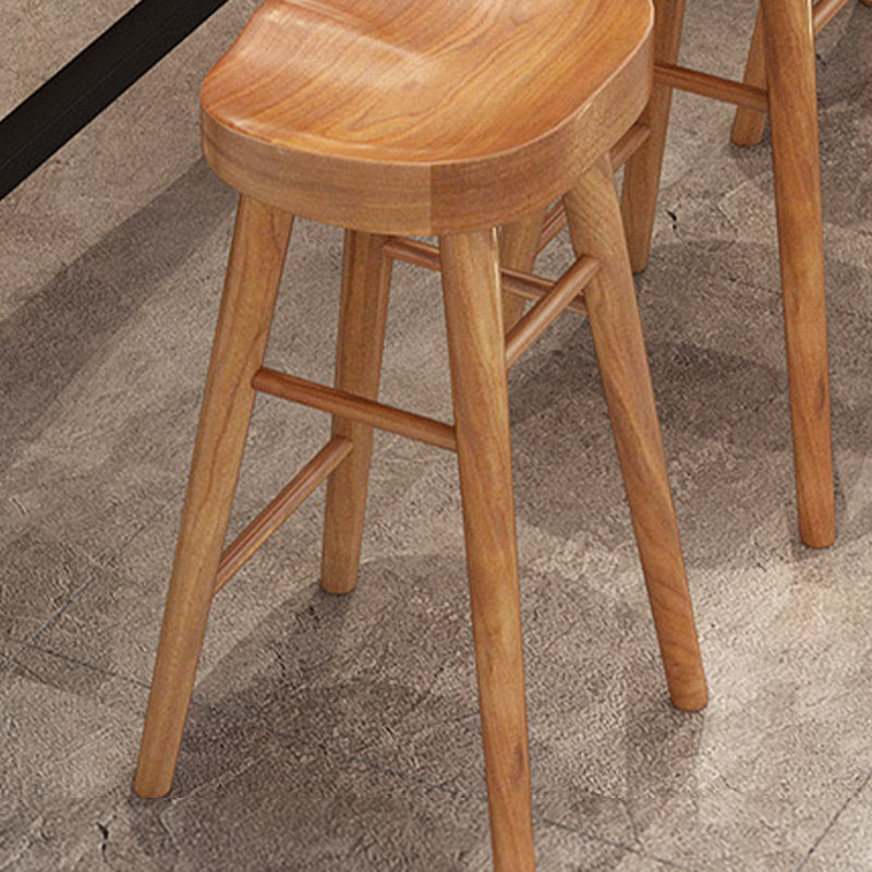 Solid Wood Dining Stool Contemporary Bar Stools with Footrest