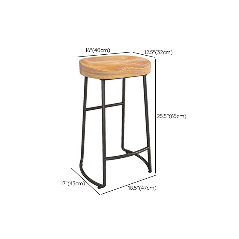 Solid Wood Dining Stool Contemporary Bar Stools with Footrest