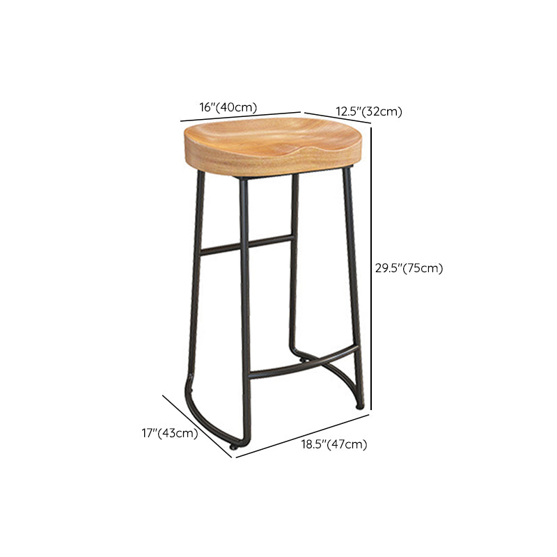 Solid Wood Dining Stool Contemporary Bar Stools with Footrest