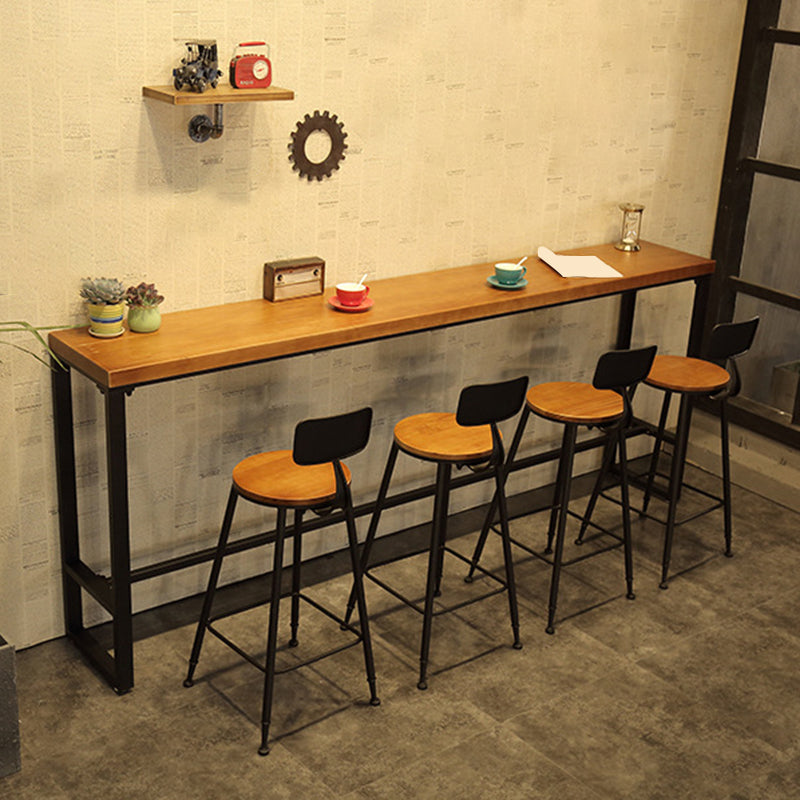 Industrial Backrest Bar Stools Metal Barstool with Metal Legs