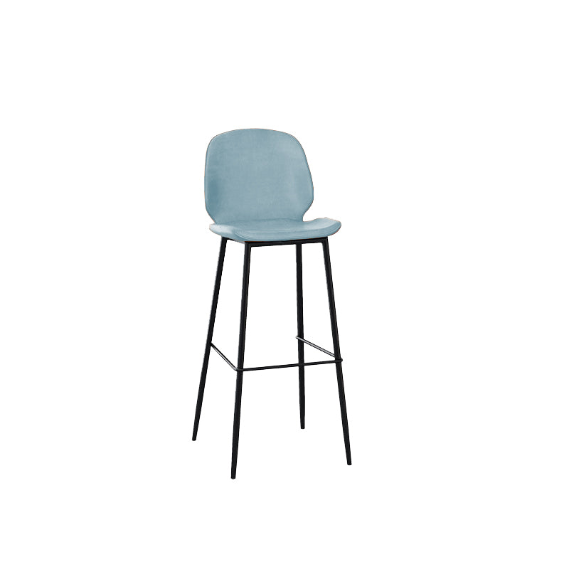 Contemporary Faux Leather Bar Stool Armless Backrest Bar Stool