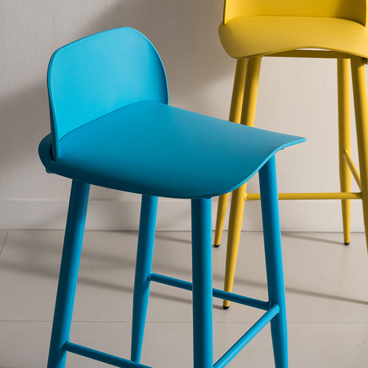 Modern Style Metal Bar Stool Plastic Low Back Counter Stool for Indoor