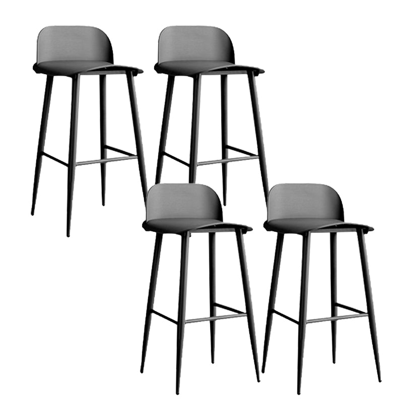 Modern Style Metal Bar Stool Plastic Low Back Counter Stool for Indoor