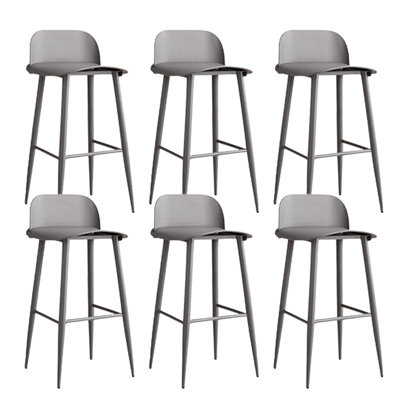 Modern Style Metal Bar Stool Plastic Low Back Counter Stool for Indoor
