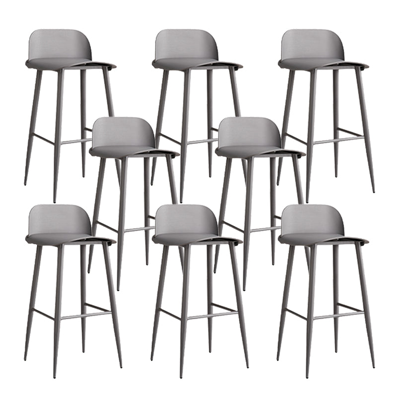 Modern Style Metal Bar Stool Plastic Low Back Counter Stool for Indoor