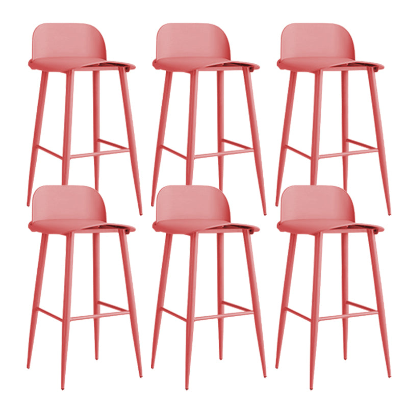 Modern Style Metal Bar Stool Plastic Low Back Counter Stool for Indoor