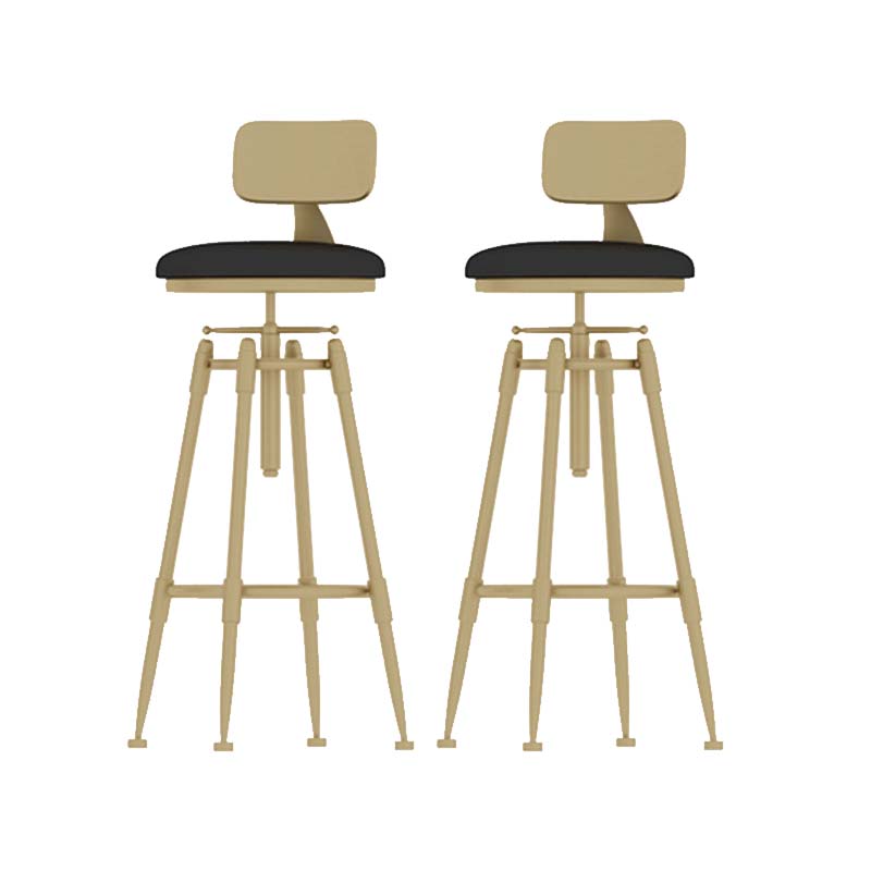 Metal Adjustable Height Bar Stool Industrial Upholstered Bar Stools