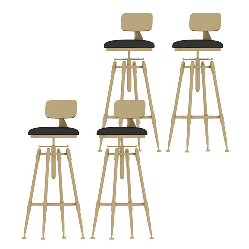 Metal Adjustable Height Bar Stool Industrial Upholstered Bar Stools
