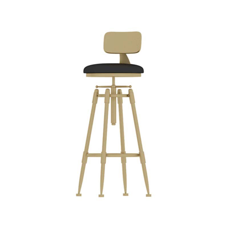 Metal Adjustable Height Bar Stool Industrial Upholstered Bar Stools