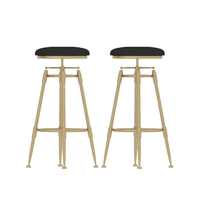 Metal Adjustable Height Bar Stool Industrial Upholstered Bar Stools