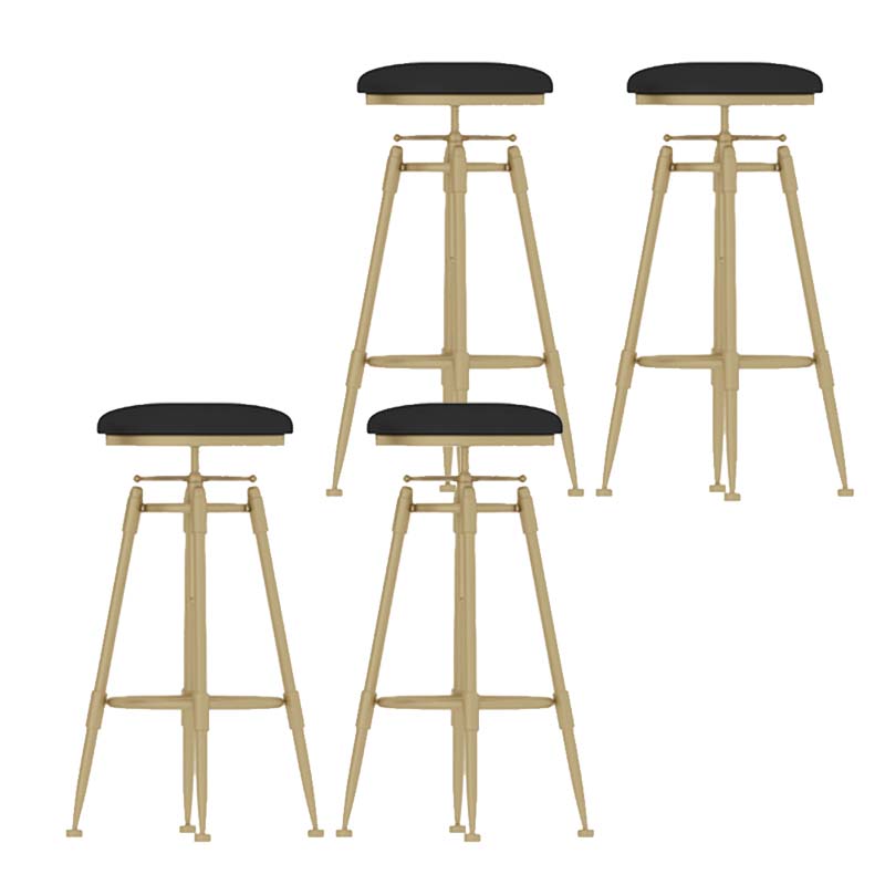 Metal Adjustable Height Bar Stool Industrial Upholstered Bar Stools