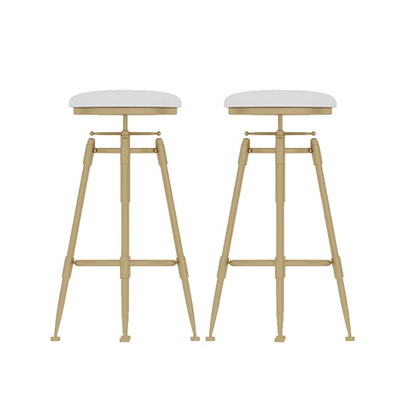 Metal Adjustable Height Bar Stool Industrial Upholstered Bar Stools