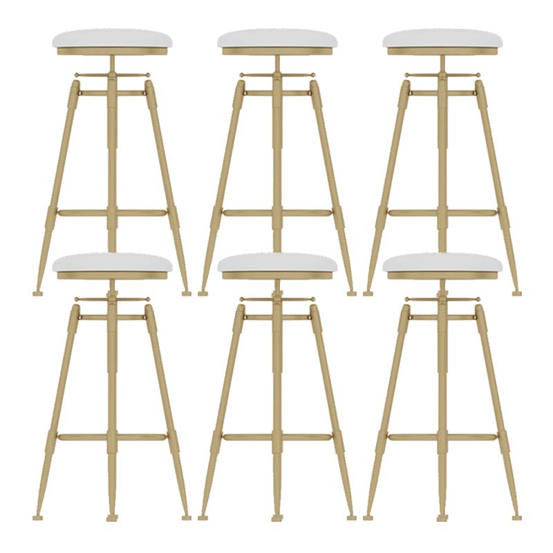 Metal Adjustable Height Bar Stool Industrial Upholstered Bar Stools