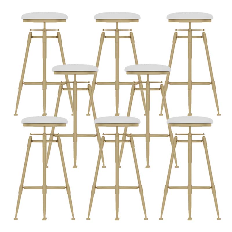 Metal Adjustable Height Bar Stool Industrial Upholstered Bar Stools
