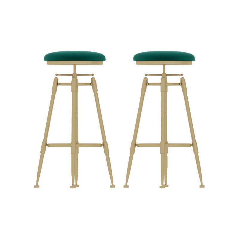 Metal Adjustable Height Bar Stool Industrial Upholstered Bar Stools