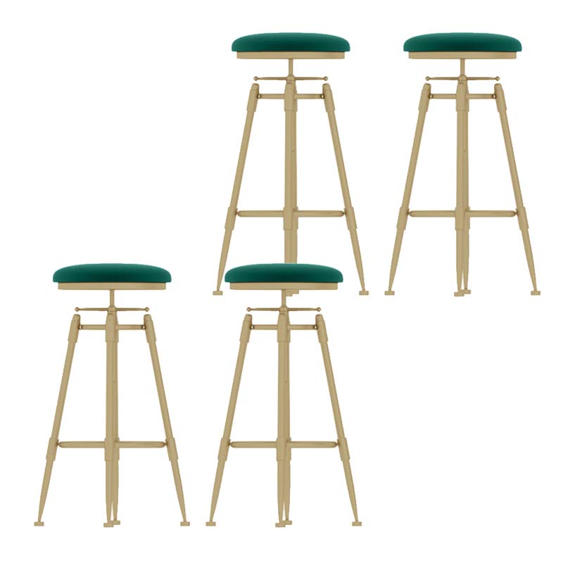 Metal Adjustable Height Bar Stool Industrial Upholstered Bar Stools