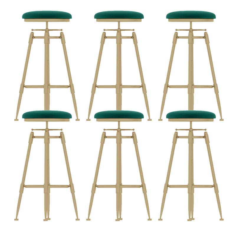 Metal Adjustable Height Bar Stool Industrial Upholstered Bar Stools