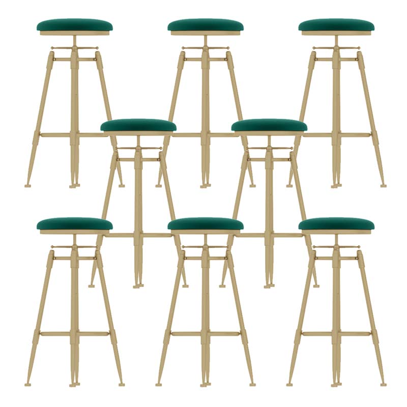 Metal Adjustable Height Bar Stool Industrial Upholstered Bar Stools