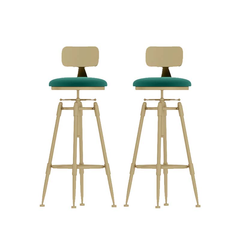 Metal Adjustable Height Bar Stool Industrial Upholstered Bar Stools