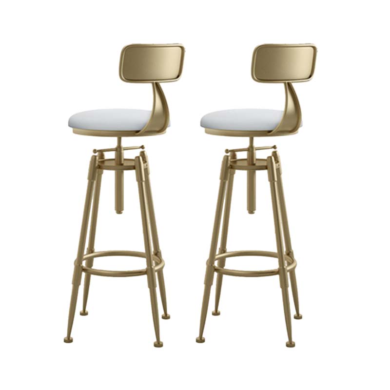 Metal Adjustable Height Bar Stool Industrial Upholstered Bar Stools