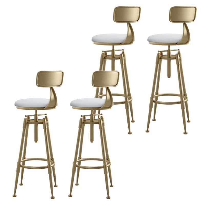 Metal Adjustable Height Bar Stool Industrial Upholstered Bar Stools