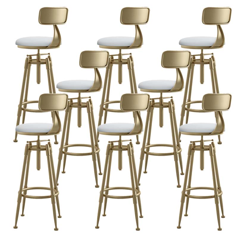 Metal Adjustable Height Bar Stool Industrial Upholstered Bar Stools
