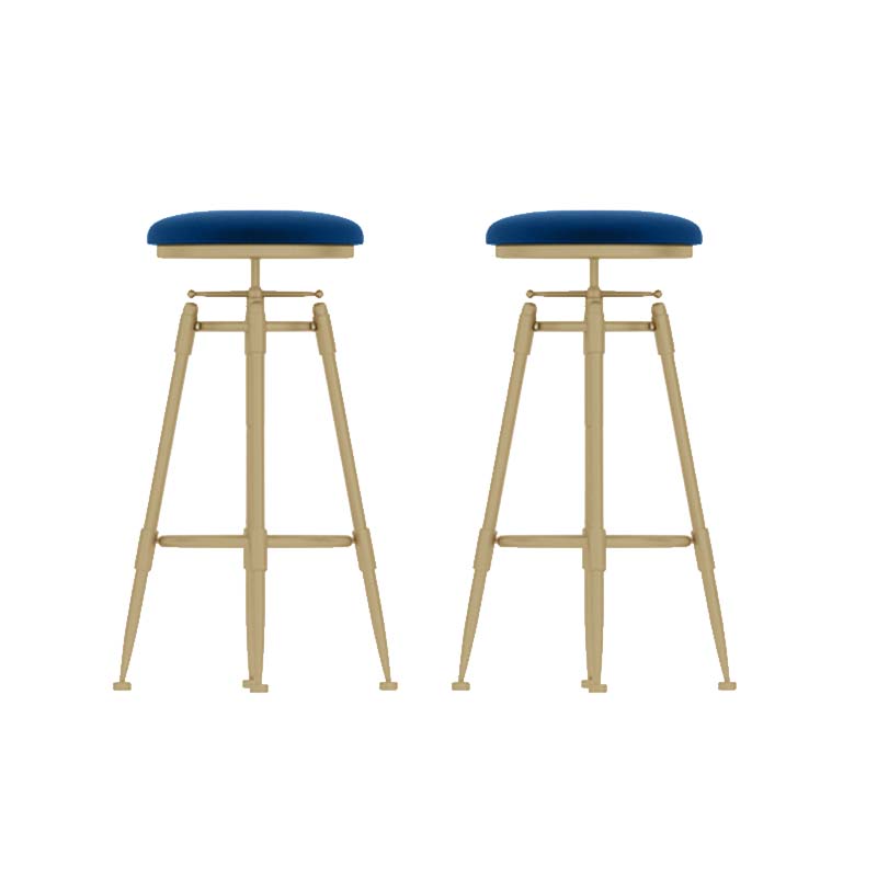 Metal Adjustable Height Bar Stool Industrial Upholstered Bar Stools