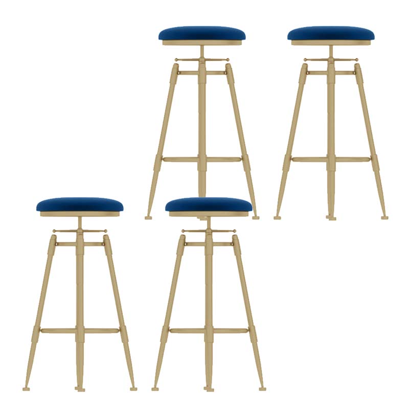 Metal Adjustable Height Bar Stool Industrial Upholstered Bar Stools