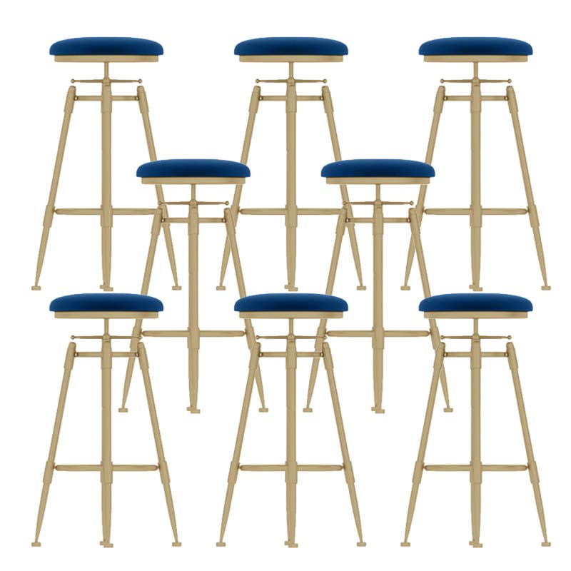 Metal Adjustable Height Bar Stool Industrial Upholstered Bar Stools