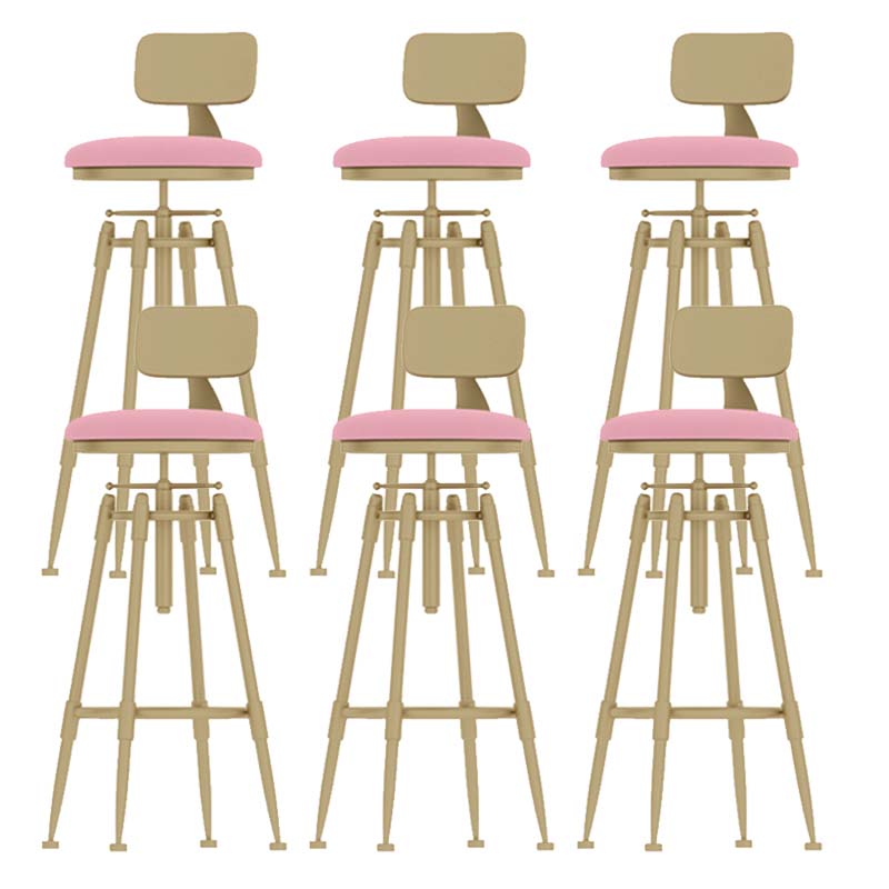 Metal Adjustable Height Bar Stool Industrial Upholstered Bar Stools
