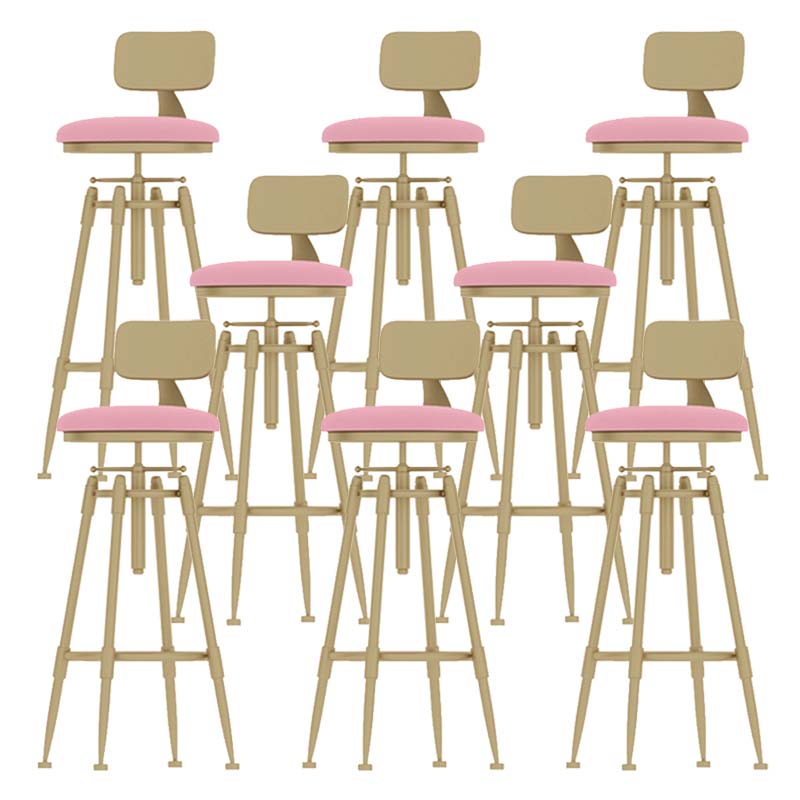 Metal Adjustable Height Bar Stool Industrial Upholstered Bar Stools