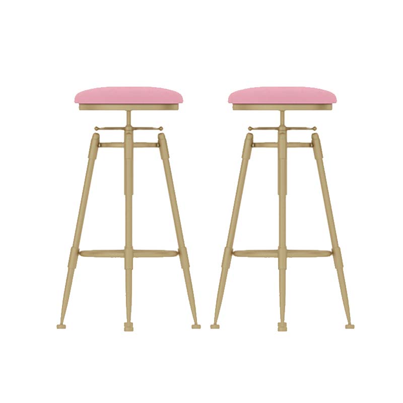 Metal Adjustable Height Bar Stool Industrial Upholstered Bar Stools
