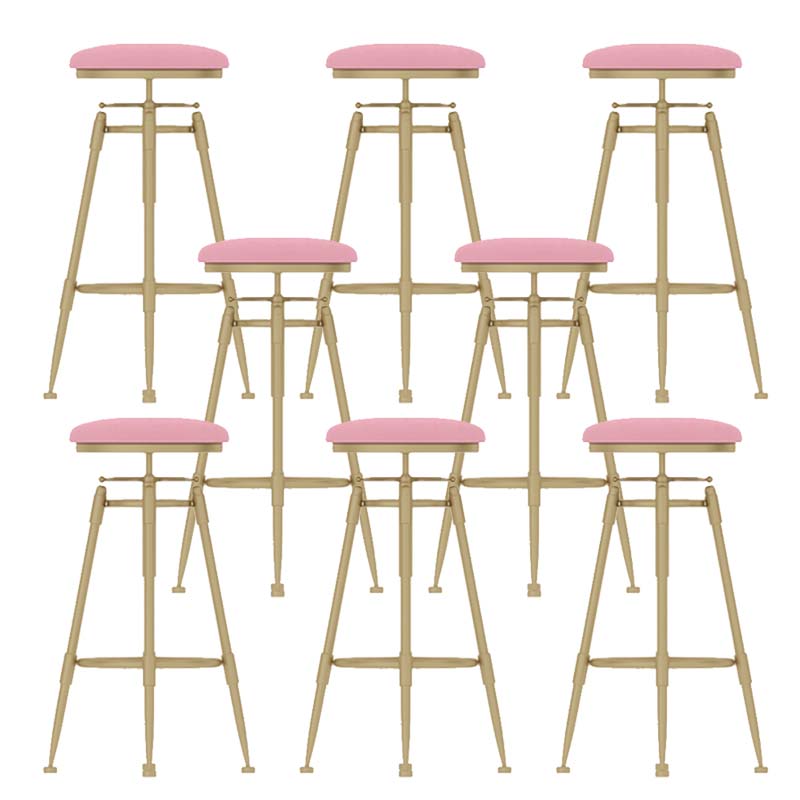 Metal Adjustable Height Bar Stool Industrial Upholstered Bar Stools