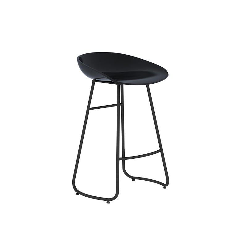 Modern Style Metal Bar Stool Plastic Low Back Counter Stool for Restaurant