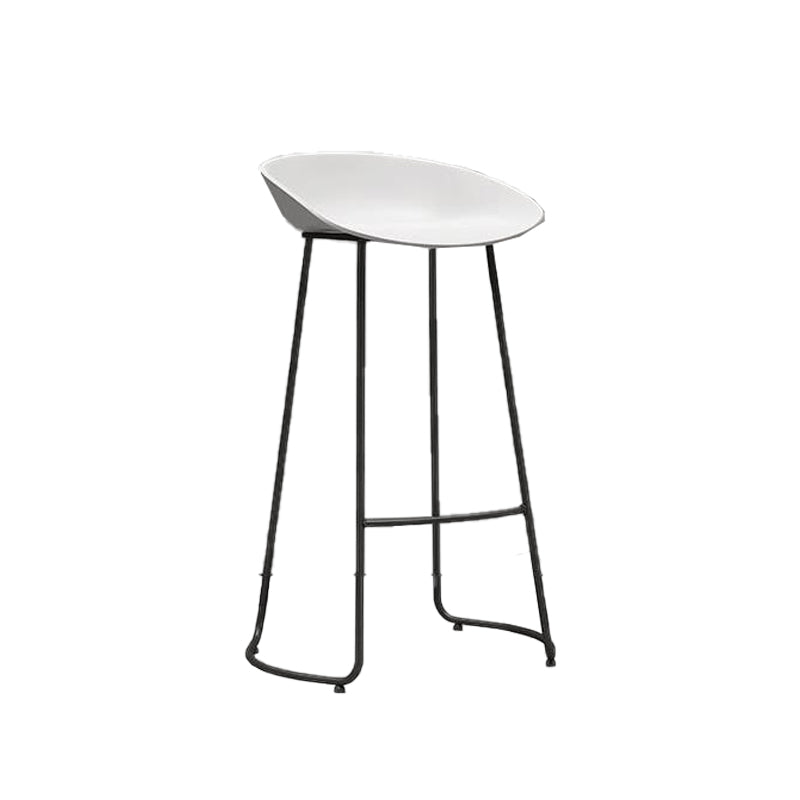 Modern Style Metal Bar Stool Plastic Low Back Counter Stool for Restaurant