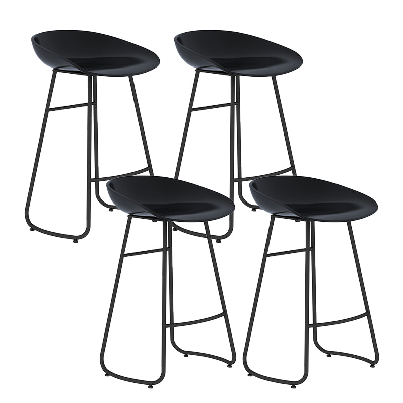 Modern Style Metal Bar Stool Plastic Low Back Counter Stool for Restaurant