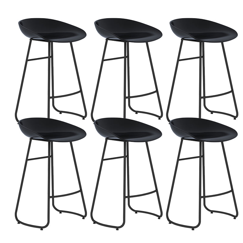 Modern Style Metal Bar Stool Plastic Low Back Counter Stool for Restaurant