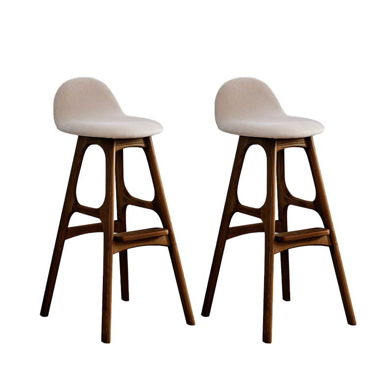 Ash Solid Wood Frame Armless Bar Stool Indoor Upholstered Bar Stool