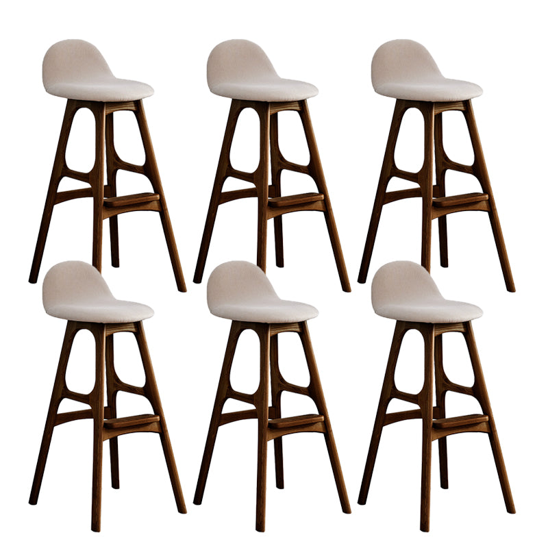 Ash Solid Wood Frame Armless Bar Stool Indoor Upholstered Bar Stool