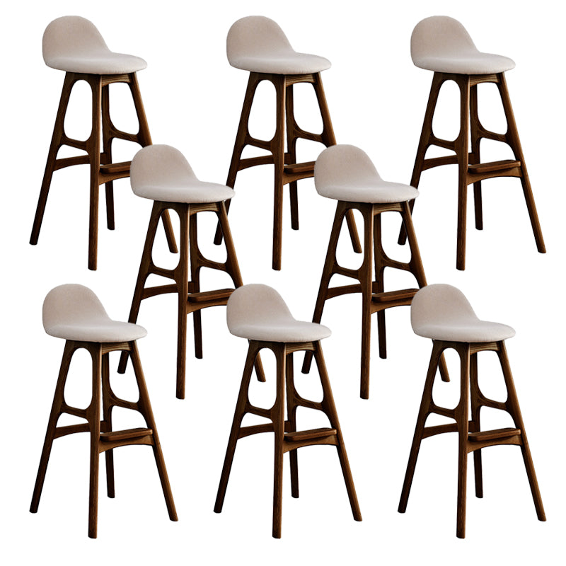 Ash Solid Wood Frame Armless Bar Stool Indoor Upholstered Bar Stool