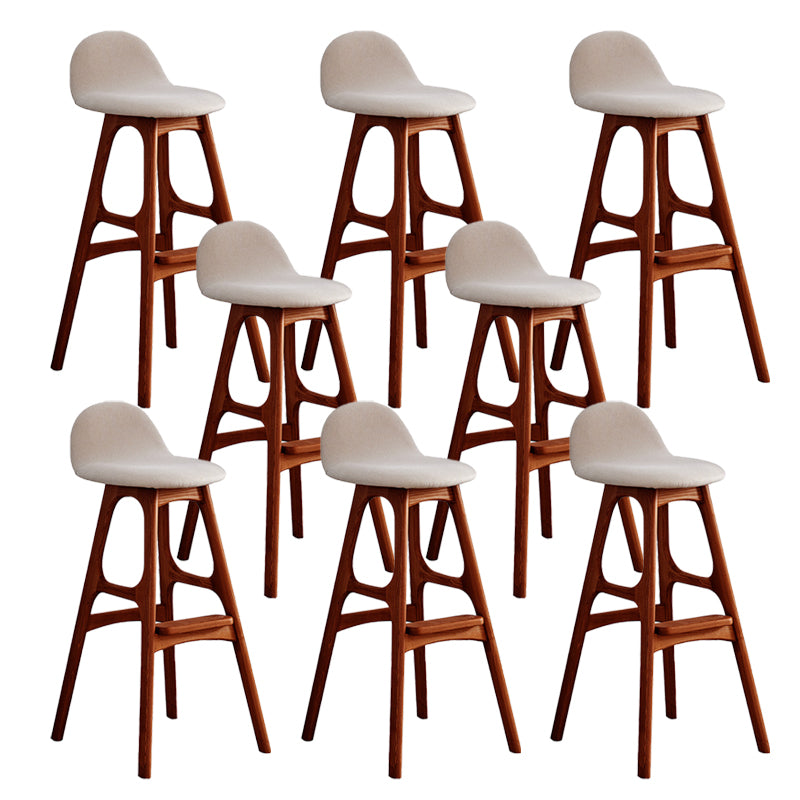 Ash Solid Wood Frame Armless Bar Stool Indoor Upholstered Bar Stool
