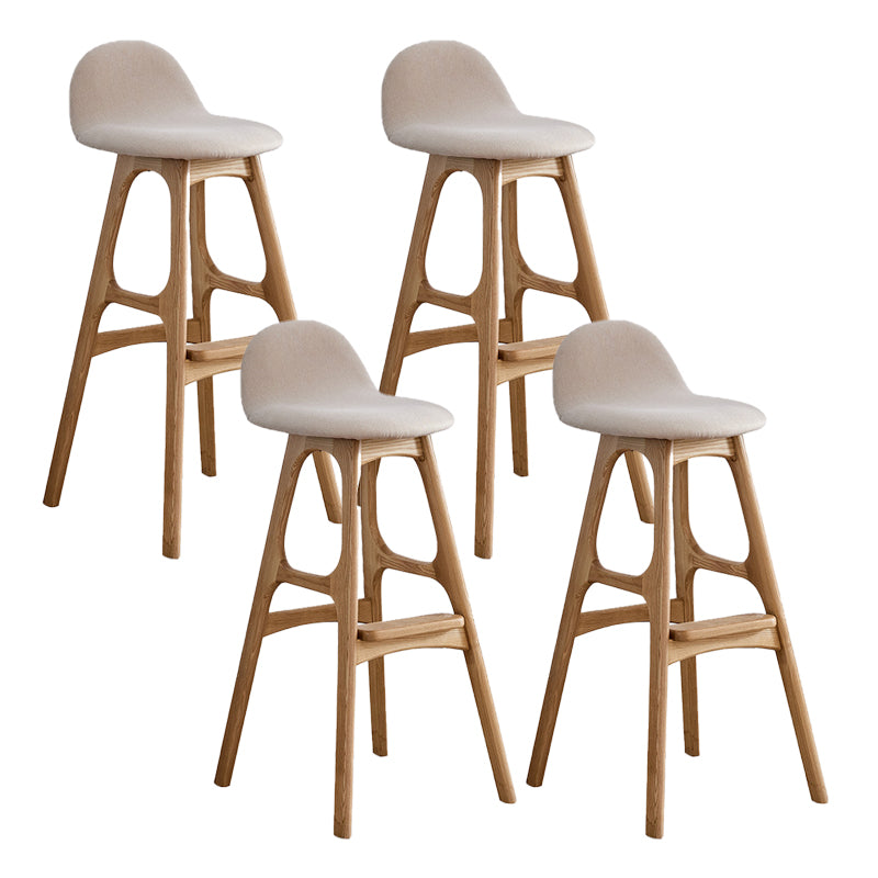Ash Solid Wood Frame Armless Bar Stool Indoor Upholstered Bar Stool