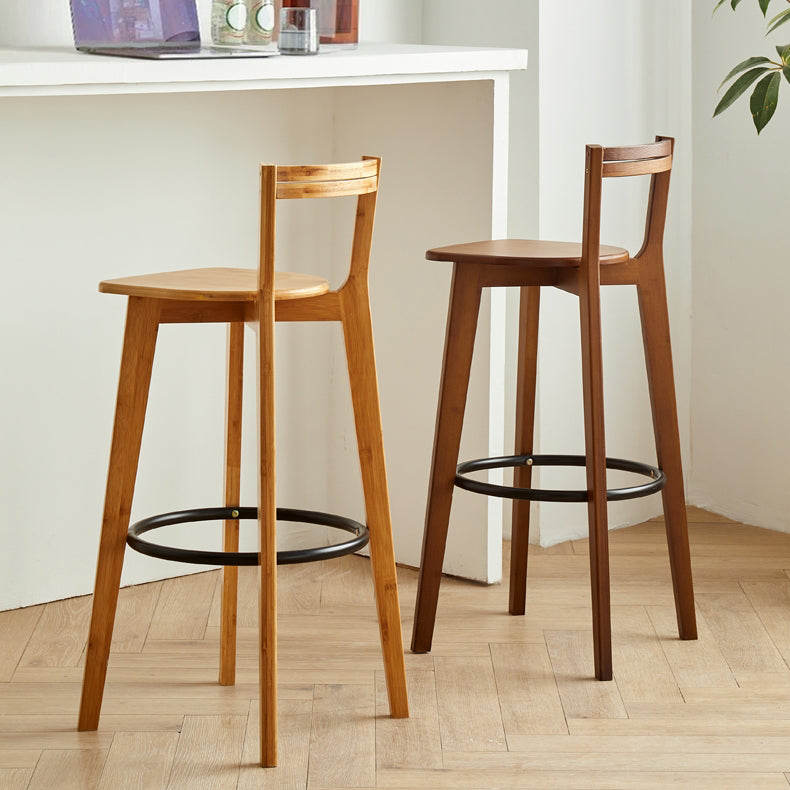 Modern Solid Wood Bar Stool Low Back Counter Stool for Restaurant