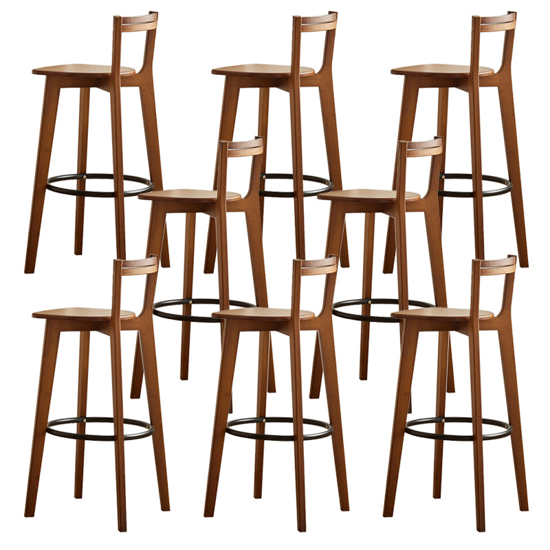 Modern Solid Wood Bar Stool Low Back Counter Stool for Restaurant