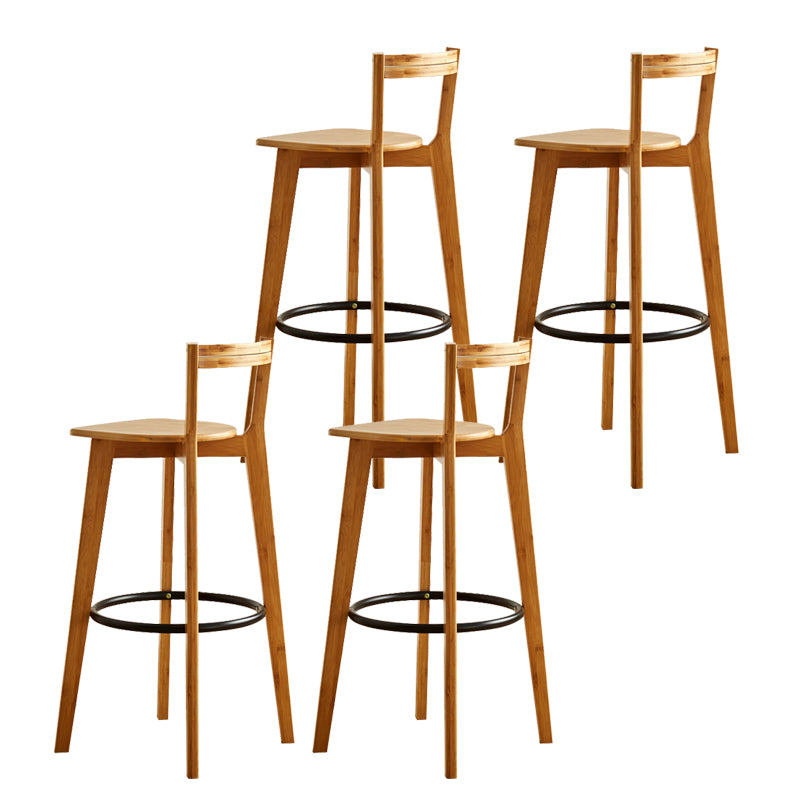 Modern Solid Wood Bar Stool Low Back Counter Stool for Restaurant