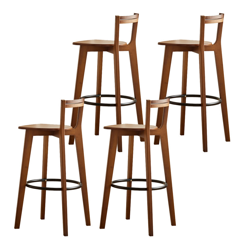 Modern Solid Wood Bar Stool Low Back Counter Stool for Restaurant