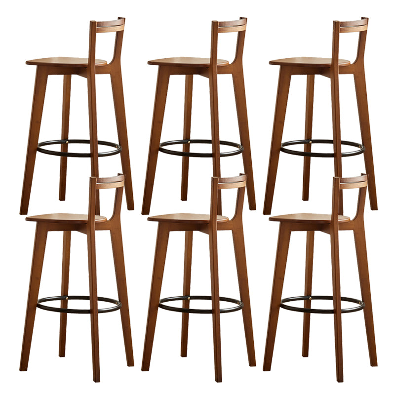 Modern Solid Wood Bar Stool Low Back Counter Stool for Restaurant